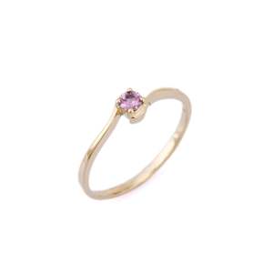 14K Solid Gold Natural Pink Sapphire Eternity Wedding Ring for Women - Product Image 2