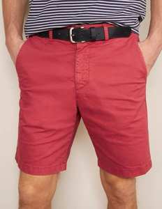 Pantalones Cortos Bermuda Oxford de Algodón Rojo para Hombre, Cintura Media, Cierre de Botones, Color Sólido Informal, Bolsillos, Tejido Transpirable - Product Image 1