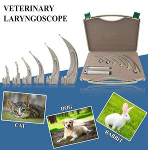 Ensemble professionnel d'opérations vétérinaires LED Combo : Laryngoscope d'urgence pour intubation, 3 lames Macintosh, 3 lames Miller, manuel, en acier, par Dentavex - Product Image 5