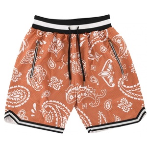 Pantalones Cortos Deportivos de Malla Azul Claro con Estampado Paisley para Hombre, con Cordón Ajustable, Bolsillos con Cremallera, Ropa Deportiva Informal de Verano - Product Image 5