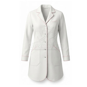 Blouse de travail médicale pour femmes, coupe ajustée, manches longues, uniforme de laboratoire, vêtements professionnels pour médecins avec plusieurs poches utilitaires - Product Image 2