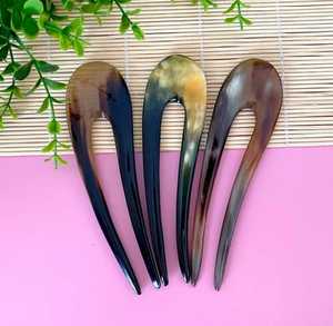 Pasador de Pelo Único Hecho a Mano con Cuerno de Búfalo, Horquilla Natural Rústica y Elegante, Accesorio para el Cabello, Regalo Tradicional de Moda, Artesanía para Mujer - Product Image 2