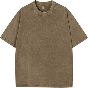 T-shirt Homme Vintage Tricoté Coupe Classique Effet Délavé Acide Personnalisable Haute Qualité Respirant Séchage Rapide 200g Prix Bas Vente en Gros - Product Image 2