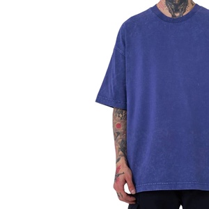 Camiseta Vintage de Punto 100% Algodón para Hombre, Talla Grande, 250 g/m², Corte Holgado, Antiarrugas, Cuello Redondo - Product Image 3