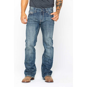 Vaqueros de mezclilla rectos transpirables de verano para hombre, estilo urbano, color azul lavado, mezcla de algodón, cintura media, casual, estilo cowboy - Product Image 1