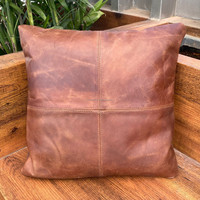 Nouvelles housses de coussin en cuir véritable 100% - Housses de coussin de canapé - Housses de coussin décoratives douces - Taie d'oreiller pour lit, canapé, chaise, chambre à coucher