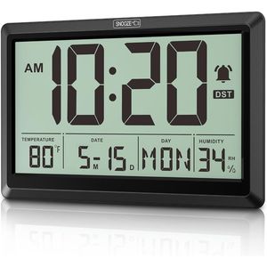 10.4 Inch Battery Operated <b>Wall</b> <b>Clock</b> with Large Display <b>Digital</b> Calendar <b>for</b> Indoor Temperature/Humidity/Date/Day - Product Image 2