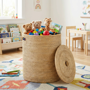 Wholesale Vietnam Seagrass Woven Storage Baskets with Lids and Handles – Handmade Decorative Home Organization Baskets - Product Image 5