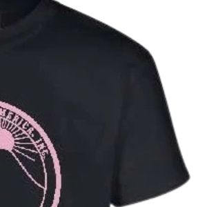 เสื้อยืดแขนสั้นลายกราฟิกสำหรับเด็กสีดำ พิมพ์ลายวงกลมสีชมพู คอกลม สวมใส่สบาย น้ำหนักเบา เหมาะสำหรับทุกวัน - Product Image 5