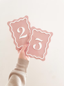 <span class=keywords><strong>Numeri</strong></span> da tavolo ondulati a doppio strato rosa <span class=keywords><strong>blu</strong></span> moderno acrilico <span class=keywords><strong>numeri</strong></span> da tavolo segno di nozze - Product Image 6