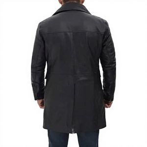 Blouson Racer en Cuir Véritable et Toile, Motif Frontal, Imperméable et Coupe-Vent, Fabriqué en Inde, Tendance Hiver, Décontracté, Unisexe, Vente Chaude - Product Image 5
