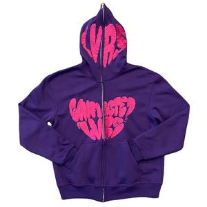 Sudaderas personalizadas para mujer Venta al por mayor Puff Printing Streetwear French Terry Hood Plain Zip Cotton Regular Fit Front Logo Position - Product Image 2