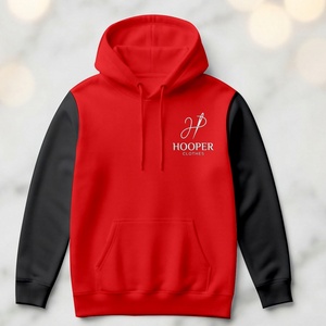 Sudaderas de Moda Sostenible, Tejido Sólido Negro-Rojo, Diseño Personalizado, Tejido Transpirable de Secado Rápido, Oferta de Invierno - Product Image 1
