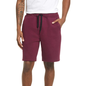 Latest Burgundy <b>Colour</b> 100% Cotton Bermuda Men's Shorts With Drawstring Waist And Side Pockets Casual Style Men Short CP-MS-03 - Product Image 4