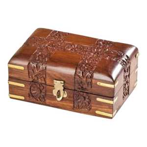 Handmade Wooden Jewelry <b>Box</b> Carved <b>Trinket</b> Organizer Lockable Storage Case for Home Travel - Product Image 3