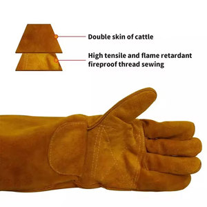 Wholesale Price Working Gloves Hot Sale Rigger Safety Work Gloves Top Quality Cow Split Leather Welding Glove for Industrial Use - Product Image 3