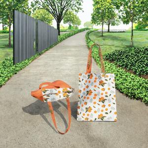 Hot Selling Custom logo Eco friendly 12oz <b>Canvas</b> <b>Tote</b> Bag with Webbing Hand Strap Floral Design Cotton Shopping Bag - Product Image 2