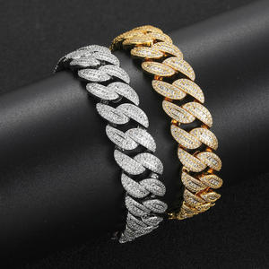 Luxury Gold Plated Diamond Hip Hop Cuban Link <b>Chain</b> with CZ Stones for <b>Rappers</b> Fashion Jewelry Wholesale Gift Available for Sale - Product Image 3