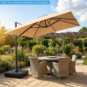 Base per Ombrellone da Patio da 330 Libbre con Ruote e Asta di Trazione Retrattile, Pesante, per Uso Esterno - Product Image 1