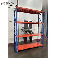 Système d'étagères industrielles en acier sans boulons robuste, 5 niveaux, étagère de rangement en métal pour garage, unité de rayonnage en métal
