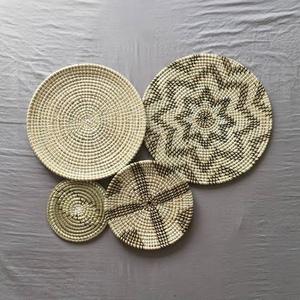 Boho Handmade Woven Seagrass <b>Wall</b> Basket Rustic Natural <b>Decorative</b> Plate Home Interior <b>Wall</b> Art - Product Image 6
