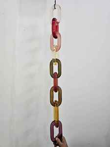 Escultura de Cadena de Eslabones de Resina para Pared, Decoración Moderna Hecha a Mano, Patrón Degradado Colorido, Forma Irregular - Product Image 4