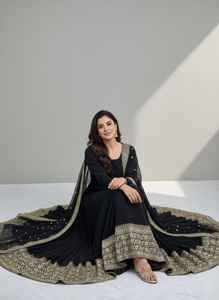 Indian Trendy Fashion for Women Long Banglory Silk With Embroidery Anarkali Kurti Gown With Dupatta <b>Wedding</b> Partywear Suit - Product Image 2