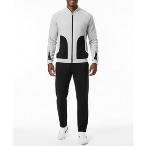 ชุดวอร์มผู้ชายแบบสองชิ้น ชุดเสื้อแขนยาวและกางเกงขายาว ชุดออกกำลังกาย ชุดวิ่งจ๊อกกิ้ง ชุดกีฬาสวมใส่สบาย ทันสมัย สไตล์ลำลอง - Product Image 2