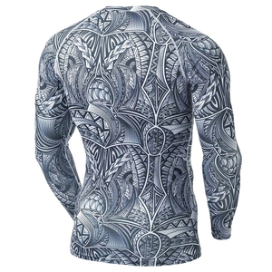New Arrival Custom Made OEM Men's Sublimation Print Rash Guard Long Sleeve Polyester/Nylon Wholesale Men <b>Compression</b> <b>Shirt</b> - Product Image 3