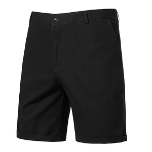 Pantalones Cortos Bermuda Negros para Hombre, Tela de Lana, Secado Rápido, Ecológicos, Anti-UV, Ropa Deportiva Casual con Bolsillos, Cintura Alta, Cierre de Cremallera - Product Image 1