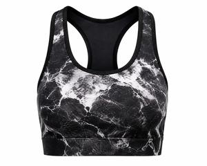 Soutien-gorge de sport dos nageur à maintien élevé pour femme, col en U, écologique, séchage rapide, pour yoga et activités sportives, noir et blanc, sans coutures, respirant - Product Image 6