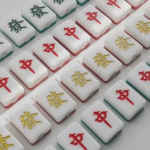 Pink Resin Mahjong Tile Hand-painted Floral Pattern Decorative Pendant for Home Decoration - Product Image 4