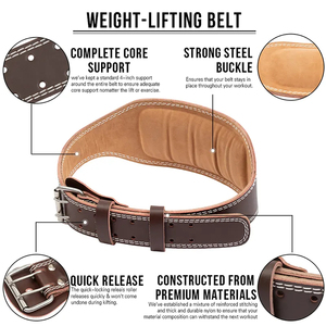 Ceinture de musculation en cuir de vachette avec logo personnalisé, antidérapante, unisexe, pour la musculation et l'entraînement en salle de sport, avec la meilleure qualité OEM - Product Image 5