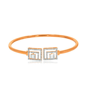 GLEAMORA ENTERPRISE Rose Gold Classic Diamond Lab Grown Bracelet Golden <b>Circles</b> Silver Shine <b>Rings</b> Diamond Spark Luxe Loop - Product Image 2