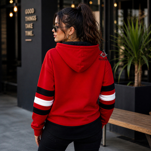 เสื้อฮู้ดแขนยาวปักลายตัวอักษรสองสีของสมาคมเดลต้า ซิกมา ซอร์โรริตี้ พร้อมตราสัญลักษณ์มัสยอนิกแบบดั้งเดิม รุ่น Divine Nine Ice - Product Image 4