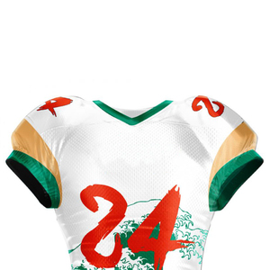 Maillots de football américain personnalisés par sublimation, coupe ample, en mesh, avec broderie tackle twill, à bas prix - Product Image 6