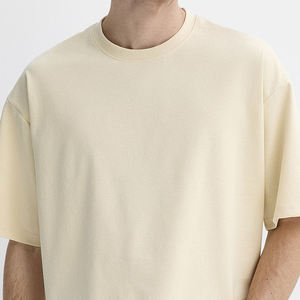 T-shirt en coton oversize pour homme, style vintage, streetwear, décontracté, coupe ample, confortable, haut de mode uni - Product Image 2