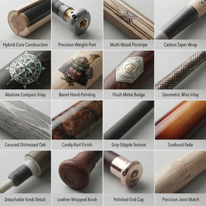Bâton de baseball 25 pouces, barillet de 2,5 pouces, bois naturel argenté, léger, 1 pièce, durable, pour entraînement débutant - Product Image 6