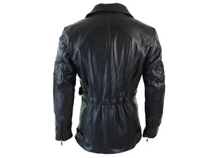 Men's Belted Biker Leather <b>Jacket</b> Black Asymmetrical <b>Motorcycle</b> Coat Classic <b>Retro</b> Moto Style <b>Jacket</b> - Product Image 3