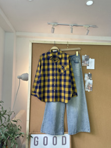 Chemise en flanelle à carreaux surdimensionnée pour femme SUBICI L9106, manches longues, boutonnée, chemisier décontracté, fournisseur en gros OEM ODM - Product Image 4