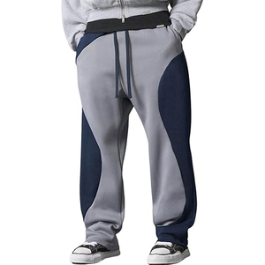 Pantalon de jogging en molleton épais pour homme, style streetwear, bas de survêtement personnalisé avec logo, cordon de serrage et devant plissé - Product Image 1