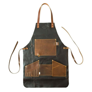 Tablier en cuir de haute qualité, vente en gros, tabliers de barbier pour hommes et femmes, tablier de coiffeur avec plusieurs poches en cuir - Product Image 1