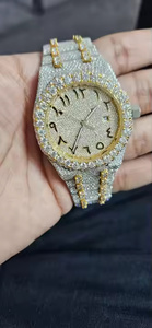 Montre en quartz et moissanite pour homme, style hip-hop glacé, montre-bracelet haut de gamme, bijoux de mode - Product Image 4