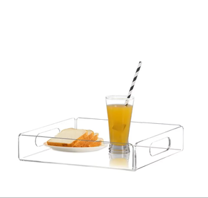 Plateau de service rectangulaire en acrylique transparent pour aliments, fruits, légumes, décoration, présentoir, boîte de présentation en acrylique – Vente en gros - Product Image 5