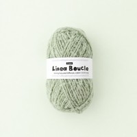 Fil à tricoter à la main Lustre 1 Crochet Linea Boucle, composé d'un mélange de laine mérinos, de nylon et de kidmohair, 50 g par pelote.
