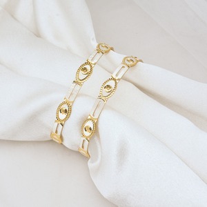 Classic Oval Pattern Gold Plated Bracelet Pair Designer Open <b>Bangles</b> for Women Daily Wear Fashion Jewelry and Party Styling - Product Image 1