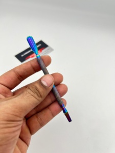 Outil de manucure et pédicure en acier inoxydable double face pour retirer le gel à ongles, avec pousse-cuticules multicolores effet plasma arc-en-ciel - Product Image 2