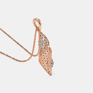 Collar con Colgante de Diamante Cultivado en Laboratorio con Filigrana Abstracta en Oro Rosa - Product Image 5