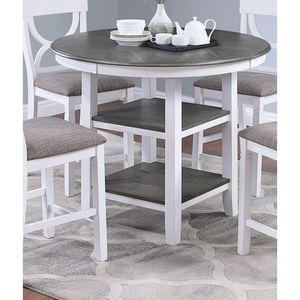 Set da Pranzo Bianco 5 Pezzi Design Unico Tavolo Alto con Ripiano Portaoggetti 4 Sedie con Schienale Imbottito - Stile Unico per Sala da Pranzo - Product Image 3