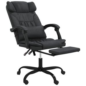 Silla de oficina reclinable de piel sintética negra - Product Image 6